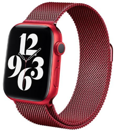 Crong Milano Steel - Premium Μεταλλικό Λουράκι Apple Watch Ultra/SE/8/7/6/5/4 (49/45/44mm) - Red (CRG-44MST-RED)