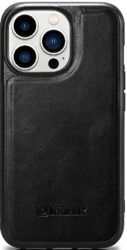 iCarer Oil Wax Leather Cover - Δερμάτινη Θήκη με TPU Bumper - Apple iPhone 14 Pro - Black (WMI14220718-BK)