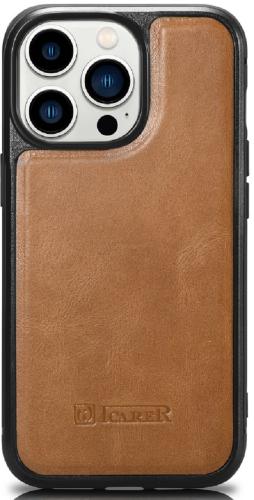 iCarer Oil Wax Leather Cover - Δερμάτινη Θήκη με TPU Bumper - Apple iPhone 14 Pro Max - Camel Tan (WMI14220720-TN)