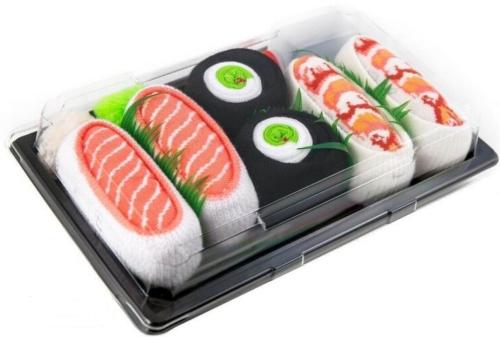 Rainbow Socks / Sushi Socks Box - Κουτί Σούσι με Κάλτσες Μέχρι τη Γάμπα από Βαμβάκι - Μέγεθος 41-46 - Salmon / Shrimp / Cucumber Maki - 3 Ζευγάρια (3MSNKMONEW)