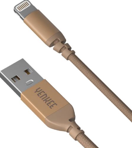 Yenkee Καλώδιο Φόρτισης και Μεταφοράς Δεδομένων USB-A σε Lightning - 100cm - Gold (YCU611GD)