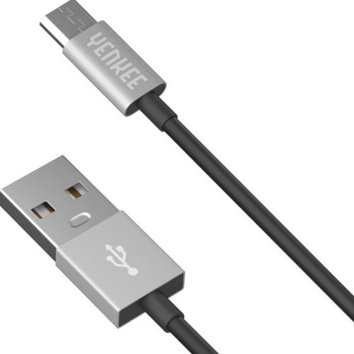 Yenkee Καλώδιο Φόρτισης και Μεταφοράς Δεδομένων USB-A σε MicroUSB - 200cm - Black (YCU222BSR)