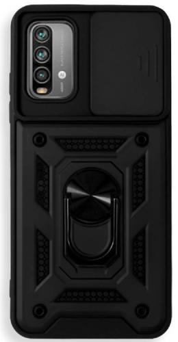 Bodycell Armor Slide - Ανθεκτική Θήκη Xiaomi Poco M3 με Κάλυμμα για την Κάμερα & Μεταλλικό Ring Holder - Black (5206015004094)
