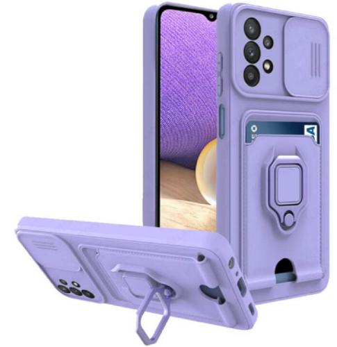 Bodycell Multifunction - Ανθεκτική Θήκη Samsung Galaxy A33 5G με Λουράκι Λαιμού / Κάλυμμα Κάμερας / Ring Holder / Υποδοχή Κάρτας - Purple (5206015003745)
