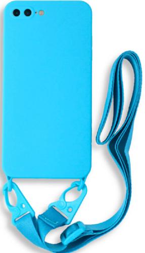 Bodycell Θήκη Σιλικόνης με Λουράκι Λαιμού - Apple iPhone 8 Plus / 7 Plus - Light Blue (5206015000379)