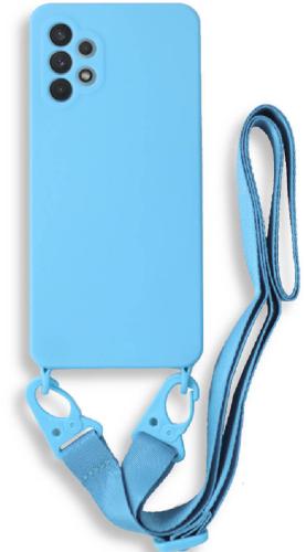Bodycell Θήκη Σιλικόνης με Λουράκι Λαιμού - Samsung Galaxy A32 4G - Light Blue (5206015001390)