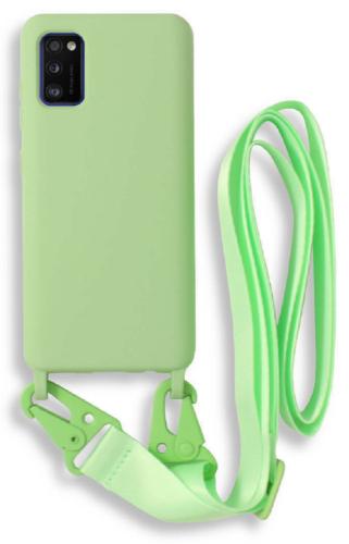 Bodycell Θήκη Σιλικόνης με Λουράκι Λαιμού - Samsung Galaxy A41 - Green (5206015001451)