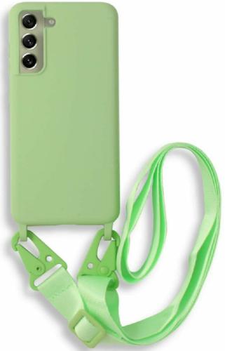 Bodycell Θήκη Σιλικόνης με Λουράκι Λαιμού - Samsung Galaxy S21 FE 5G - Green (5206015001796)
