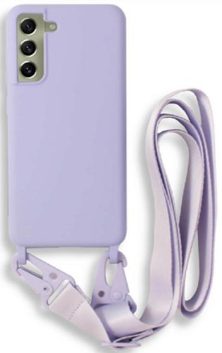 Bodycell Θήκη Σιλικόνης με Λουράκι Λαιμού - Samsung Galaxy S21 FE 5G - Violet (5206015001826)