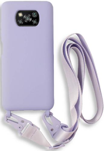 Bodycell Θήκη Σιλικόνης με Λουράκι Λαιμού - Xiaomi Poco X3 / X3 Pro / X3 NFC - Violet (5206015002717)
