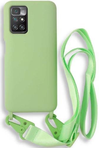 Bodycell Θήκη Σιλικόνης με Λουράκι Λαιμού - Xiaomi Redmi 10 / Redmi 10 2022 - Green (5206015002724)