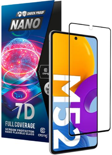 Crong 7D Nano Flexible Glass - Fullface Αντιχαρακτικό Υβριδικό Γυαλί Οθόνης Samsung Galaxy M52 5G - Black - 0.3mm (CRG-7DNANO-SGM52)