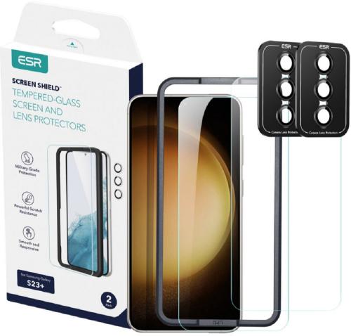 ESR Screen Shield Tempered Glass - Σετ Αντιχαρακτικό Προστατευτικό Γυαλί για Οθόνη & για Φακό Κάμερας - Samsung Galaxy S23 Plus - Clear - 2 Τεμάχια (4894240175781)