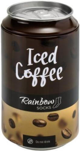 Rainbow Socks / Can Socks - Κουτάκι Κρύου Καφέ με Κάλτσες Μέχρι τη Γάμπα από Βαμβάκι - Μέγεθος 41-46 - Iced Coffee Socks (COFFEECANL)