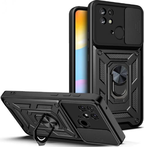 Tech-Protect Camshield Pro - Ανθεκτική Θήκη Xiaomi Redmi 10C με Κάλυμμα για την Κάμερα & Μεταλλικό Ring Holder - Black (9589046922367)