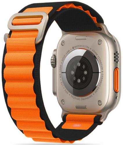 Tech-Protect Nylon Pro Λουράκι - Apple Watch Ultra/SE/8/7/6/5/4 (49/45/44mm) - Black / Orange (9490713930250)