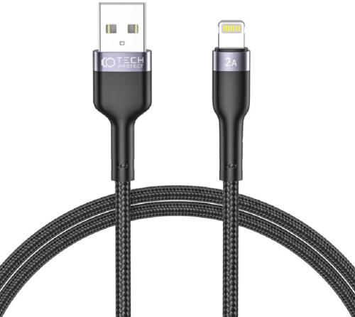 Tech-Protect Ultraboost Cable - Καλώδιο Φόρτισης και Μεταφοράς Δεδομένων USB-A σε Lightning - 100cm - 2A - Black (9490713928868)