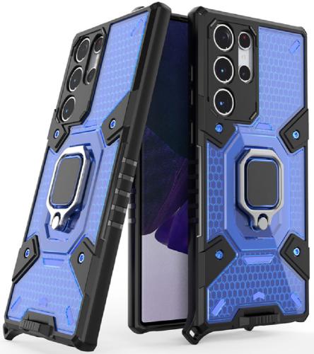 Techsuit Honeycomb Armor - Ανθεκτική Θήκη Samsung Galaxy S23 Ultra με Μεταλλικό Ring Holder - Blue (0743407502813)