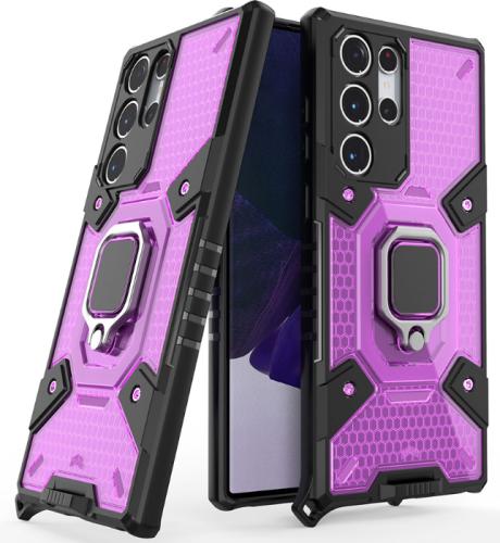 Techsuit Honeycomb Armor - Ανθεκτική Θήκη Samsung Galaxy S23 Ultra με Μεταλλικό Ring Holder - Rose Violet (0743407502806)