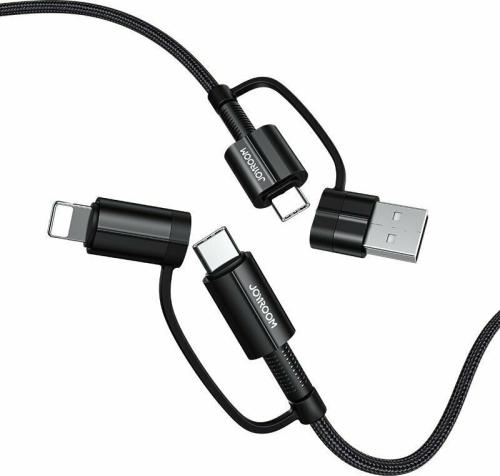 Joyroom G3 4 in 1 Multifunctional Cable - Καλώδιο Φόρτισης και Μεταφοράς Δεδομένων 60W - USB / Type-C - Type-C / Lightning - 120cm - Black (S-1230G3)