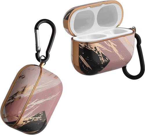 KW Σκληρή Θήκη Electroplated - Apple Airpods Pro 1st Gen - Mixed Marble / Dusty Pink / Plum / Gold (59516.01)