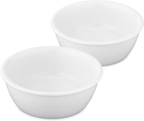 Navaris Replacement Bowls - Σετ με 2 Κεραμικά Μπολ Αντικατάστασης Φαγητού και Νερού για Βάση Navaris 57206.2 για Κατοικίδια - 300-350ml - White (57207.2)