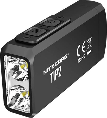 Nitecore TIP2 - Αδιάβροχος Επαναφορτιζόμενος Φακός Μπρελόκ LED - 720 Lumens - Μπαταρία 500mAh - Black (6952506405060)