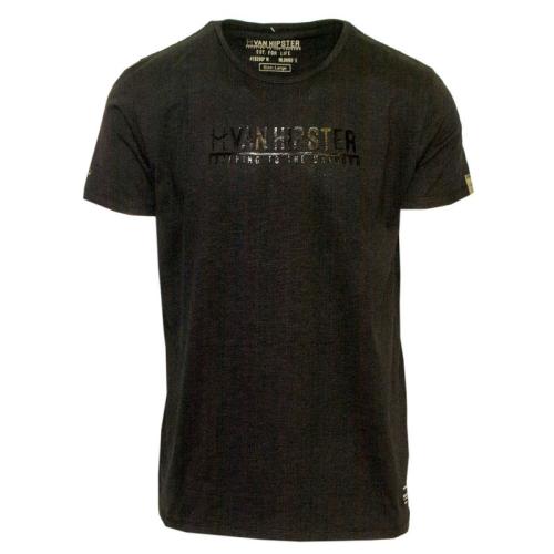71506-01 Ανδρικό T-shirt με στάμπα - Μαύρο-Μαύρο