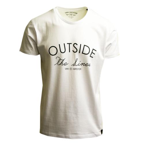 71630-02 Ανδρικό T-Shirt με τύπωμα - Ασπρο-Ασπρο