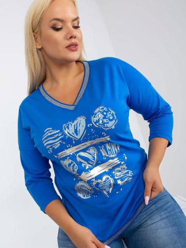 Plus size blouse 171012 SALE Relevance-Μπλε