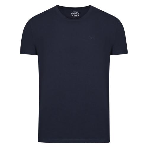 Elegant Logo Τ-Shirt Μπλε Round Neck (Modern Fit)