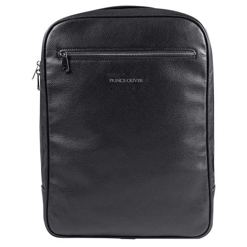 Prince Oliver Ανδρικό Σακίδιο Πλάτης Backpack Μαύρο Eco Leather NEW PRICE