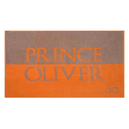 Prince Oliver Deluxe Πετσέτα Θαλάσσης 160×90 cm Πορτοκαλί/Γκρι