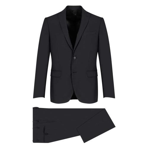 Prince Oliver Κοστούμι Μαύρο 100% Wool Super 100s (Modern Fit)