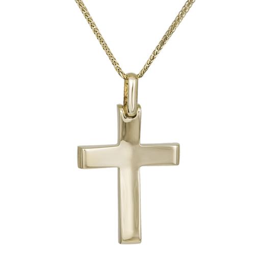 Βαπτιστικοί Σταυροί με Αλυσίδα Ανδρικός σταυρός Κ14 χρυσός με αλυσίδα 030721C 030721C Ανδρικό Χρυσός 14 Καράτια