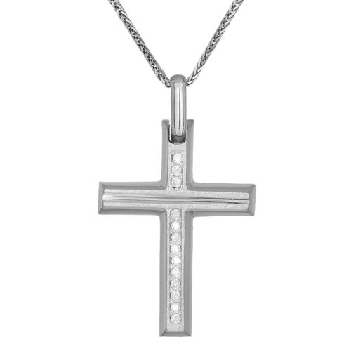 Βαπτιστικοί Σταυροί με Αλυσίδα Βαπτιστικός σταυρός για κορίτσι Κ14 διπλής όψης με αλυσίδα 031066C 031066C Γυναικείο Χρυσός 14 Καράτια