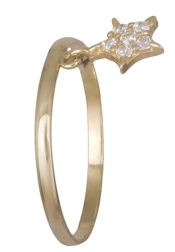 Γυναικείο δαχτυλίδι με αστεράκι 14Κ 019184 019184 Χρυσός 14 Καράτια