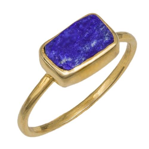 Επίχρυσο δαχτυλίδι 925 Lapis Lazuli 037090 037090 Ασήμι