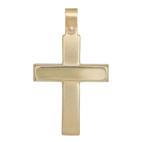 Σταυροί Βάπτισης - Αρραβώνα Χρυσός ανδρικός σταυρός ματ λουστρέ Κ9 038492 038492 Ανδρικό Χρυσός 9 Καράτια