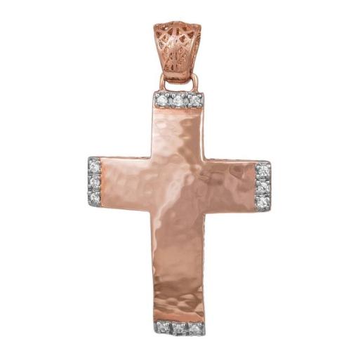 Σταυροί Βάπτισης - Αρραβώνα Ροζ gold σταυρός 14Κ 018534 018534 Γυναικείο Χρυσός 14 Καράτια