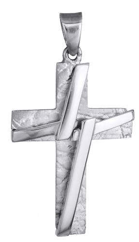 Σταυροί Βάπτισης - Αρραβώνα Σταυρός αντρικός λευκόχρυσος 14Κ 011989 011989 Ανδρικό Χρυσός 14 Καράτια