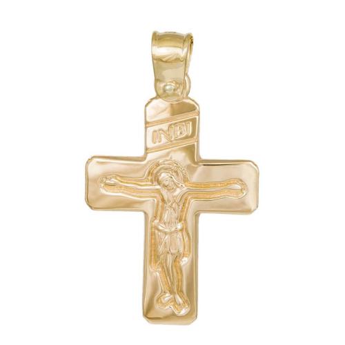 Σταυροί Βάπτισης - Αρραβώνα Χρυσός ανδρικός σταυρός Κ14 διπλής όψης 046191 046191 Ανδρικό Χρυσός 14 Καράτια