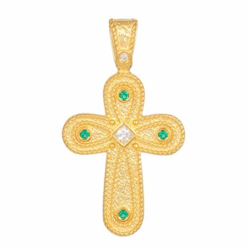 Σταυροί Βάπτισης - Αρραβώνα Χρυσός Βυζαντινός σταυρός Κ14 046199 046199 Γυναικείο Χρυσός 14 Καράτια