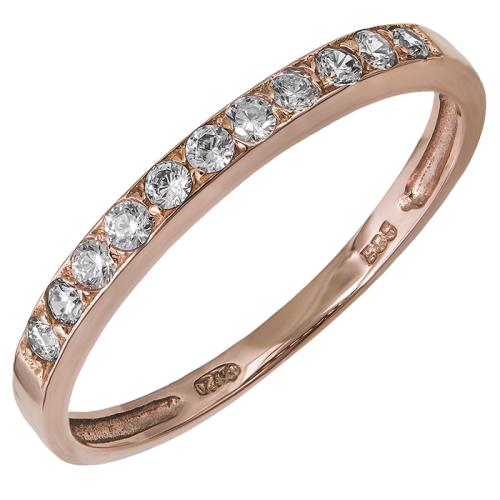 Ροζ gold δαχτυλίδι σειρέ Κ14 με ζιργκόν 029815 029815 Χρυσός 14 Καράτια