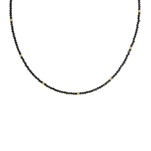 Γυναικείο κολιέ με black spinal Κ14 και χρυσές μπίλιες 044130 044130 Χρυσός 14 Καράτια