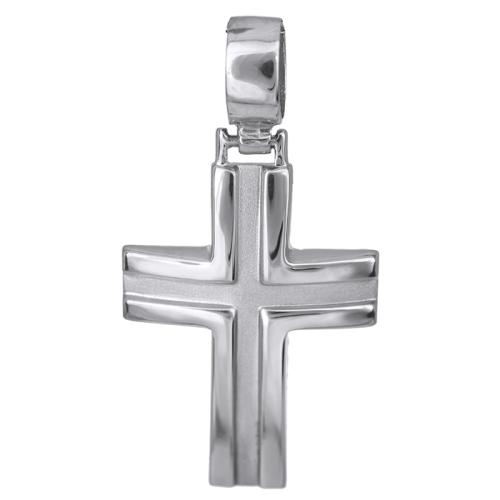 Σταυροί Βάπτισης - Αρραβώνα Λευκόχρυσος αντρικός σταυρός Κ14 026801 026801 Ανδρικό Χρυσός 14 Καράτια
