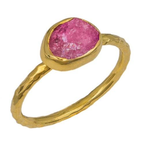Χειροποίητο ανάγλυφο δαχτυλίδι 925 με ροζ τουρμαλίνη 037094 037094 Ασήμι