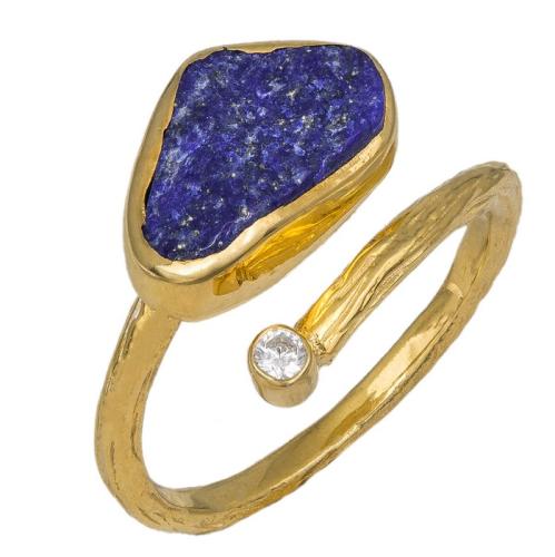 Δαχτυλίδι επίχρυσο 925 lapis lazuli με ζιργκόν 037088 037088 Ασήμι