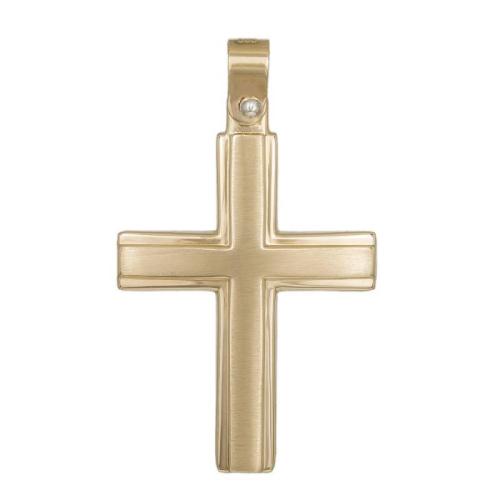 Σταυροί Βάπτισης - Αρραβώνα Ανδρικός ματ σταυρός από χρυσό Κ14 042212 042212 Ανδρικό Χρυσός 14 Καράτια