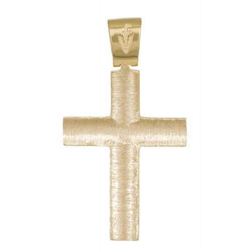 Σταυροί Βάπτισης - Αρραβώνα Χρυσός ανδρικός σταυρός διπλής όψης Κ14 042846 042846 Ανδρικό Χρυσός 14 Καράτια